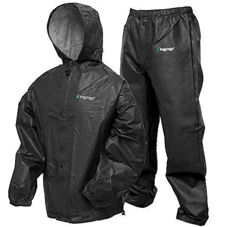 Frogg Toggs Pro Lite Rain Suit, Carbon Black, Size Xlg, 2X PL12140-01X/XXL